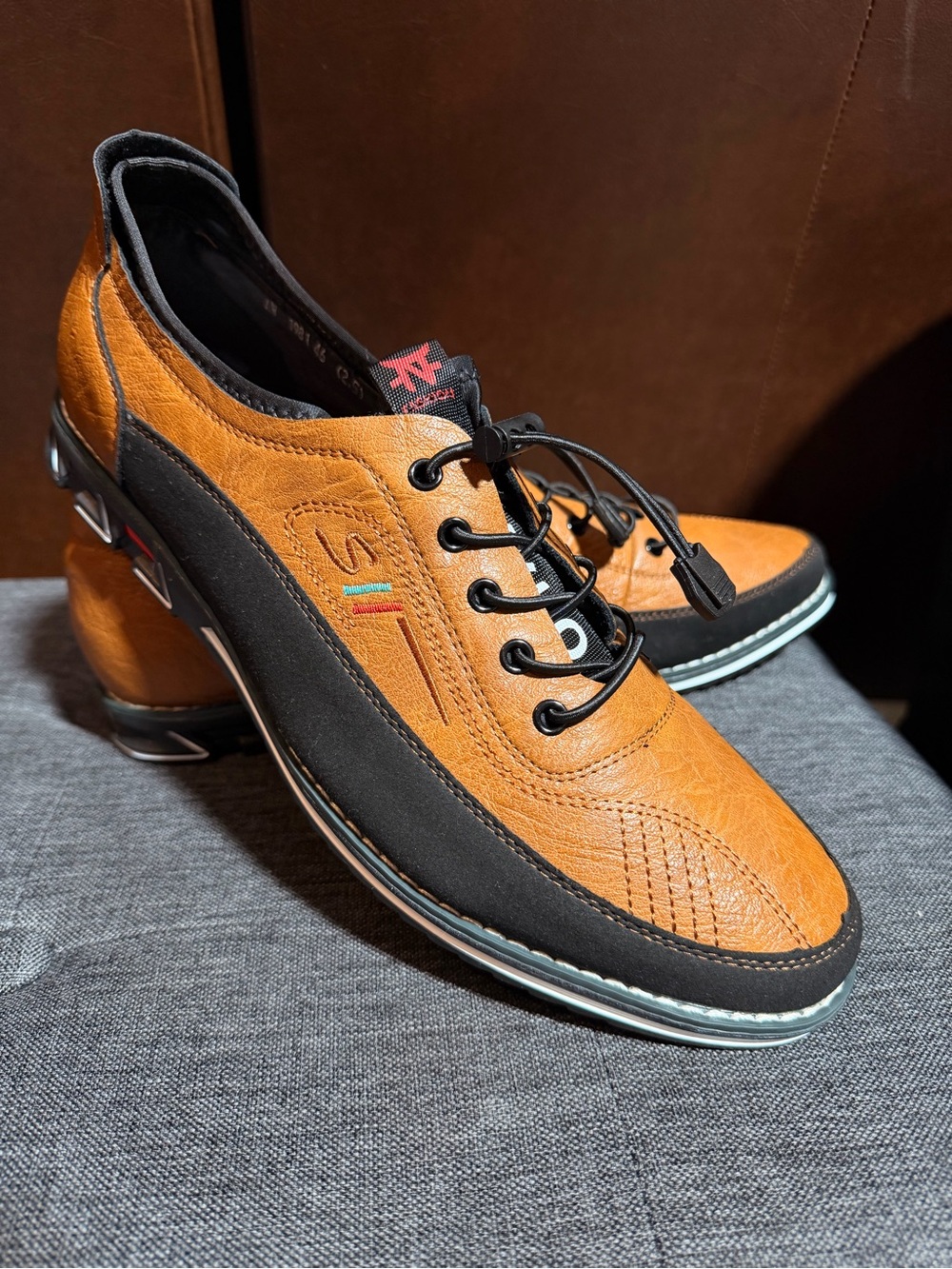 KLKYKO SII Men's Leather Fashion Sneaker Dress Shoes Brown/Black Sz(Size11.5)E46